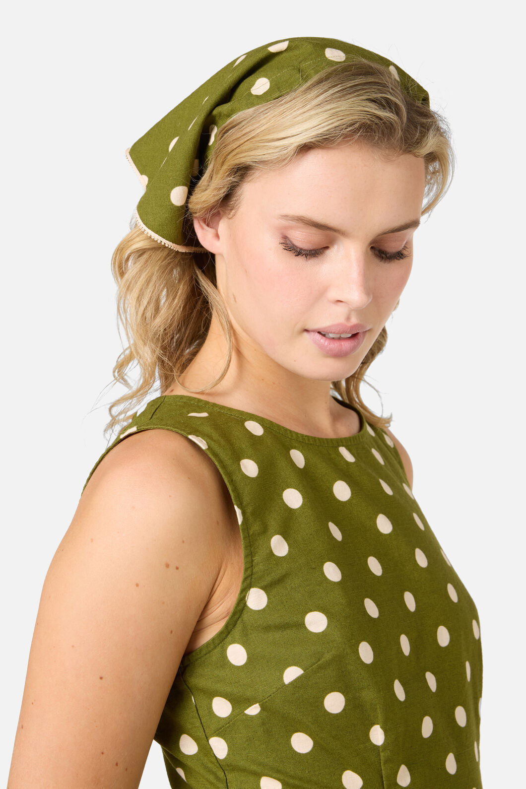 Princess Highway - Olive Spot Head Scarf - olive