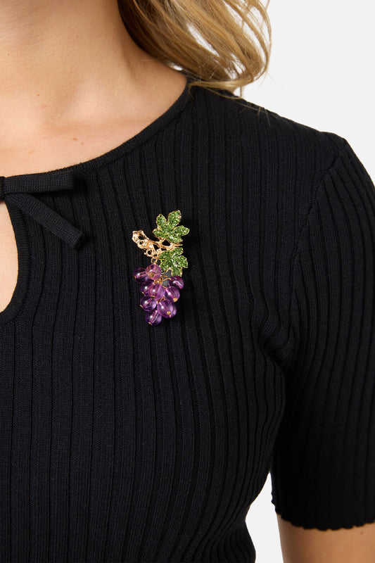 Princess Highway - Grape Brooch - purple