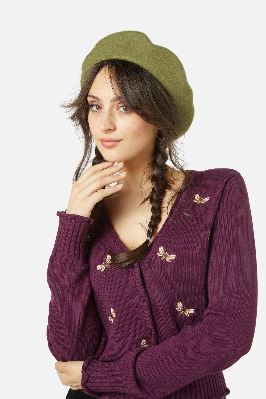 Princess Highway - Classic Wool Beret - olive