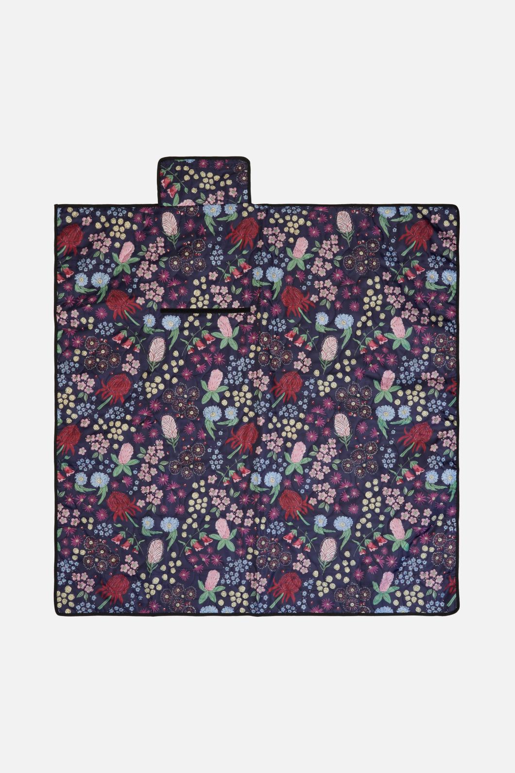 Princess Highway - Bouquet Picnic Mat - navy