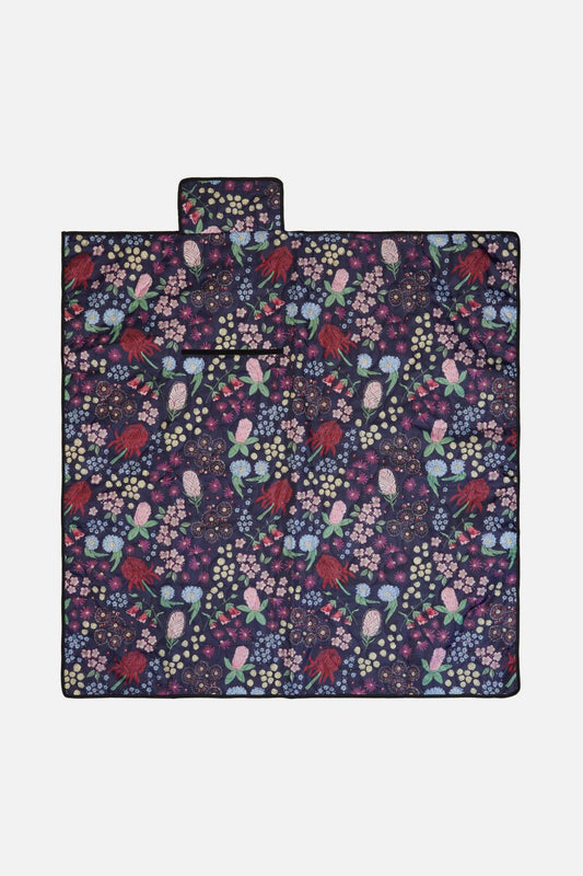 Princess Highway - Bouquet Picnic Mat - navy