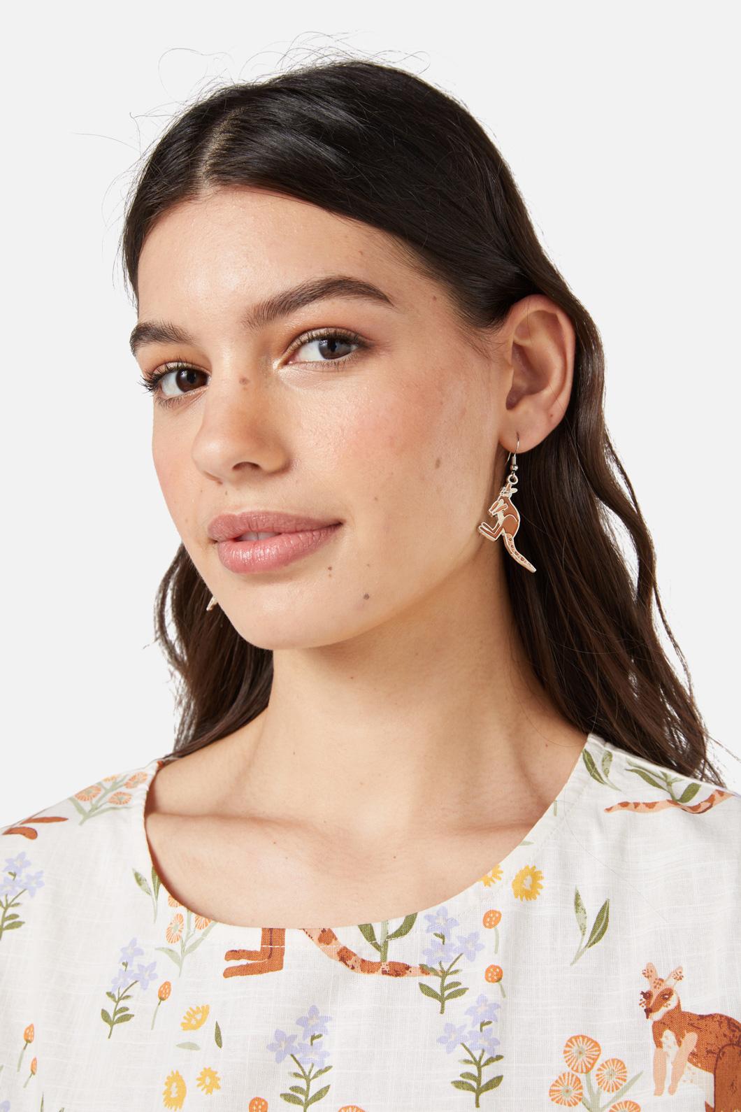 Princess Highway - Rock Wallaby Earrings - tan