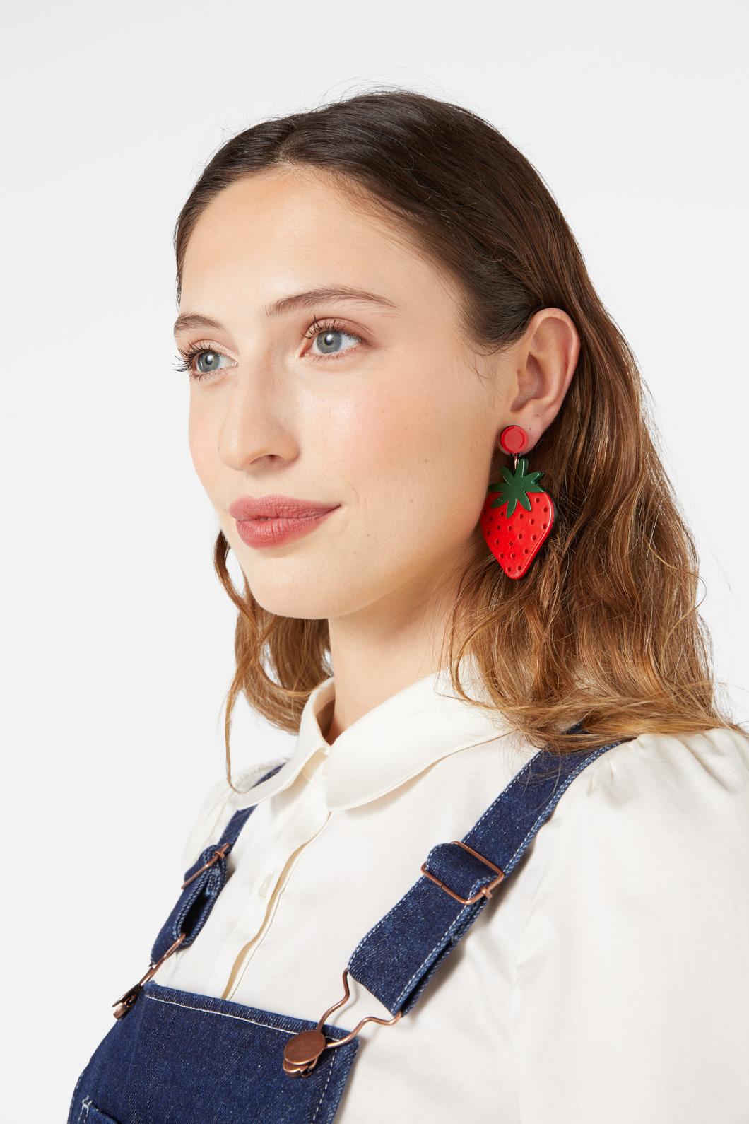 Princess Highway - Strawberry Earrings - red