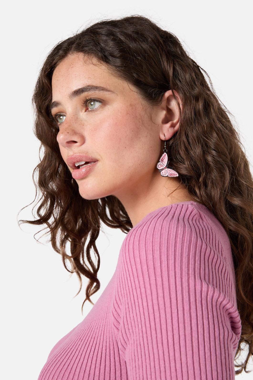 Princess Highway - Yvette Butterfly Earrings - pink