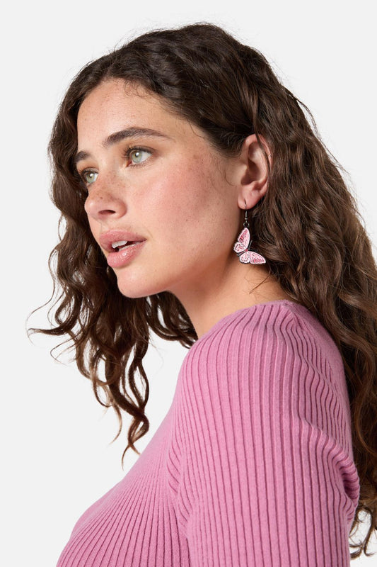 Princess Highway - Yvette Butterfly Earrings - pink