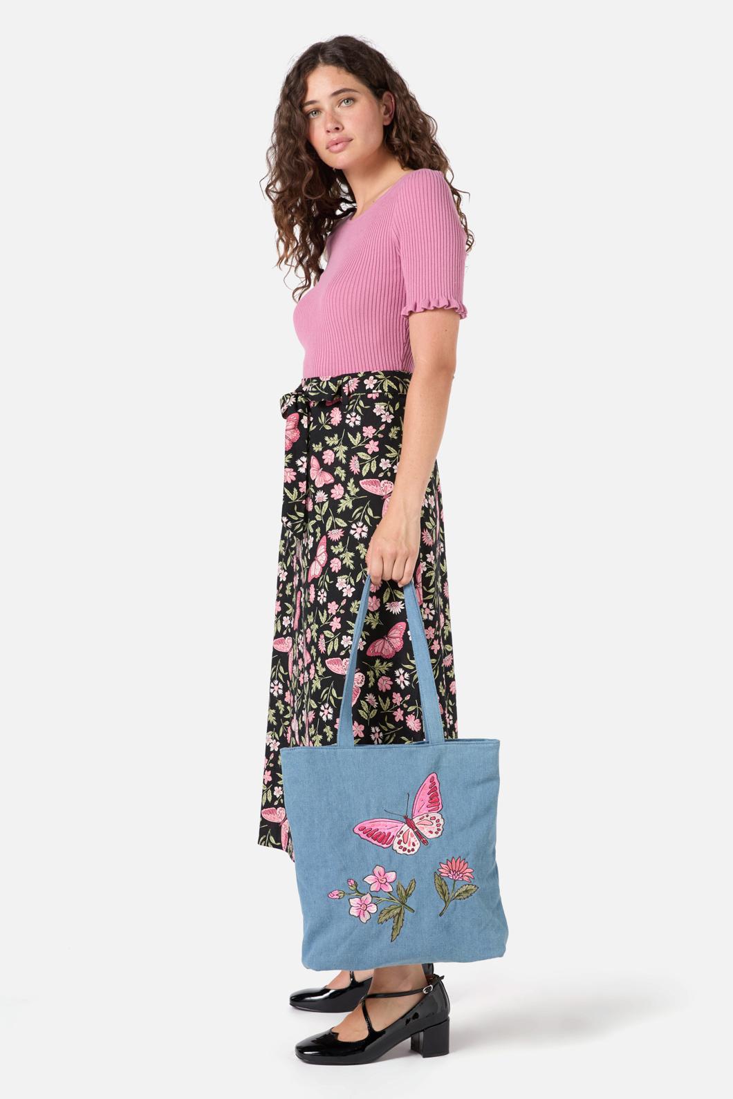 Princess Highway - Butterfly Denim Tote - indigo