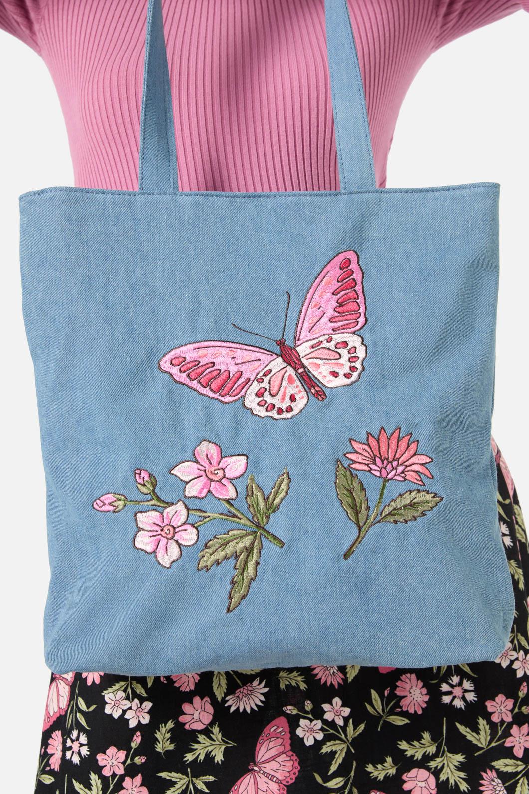 Princess Highway - Butterfly Denim Tote - indigo