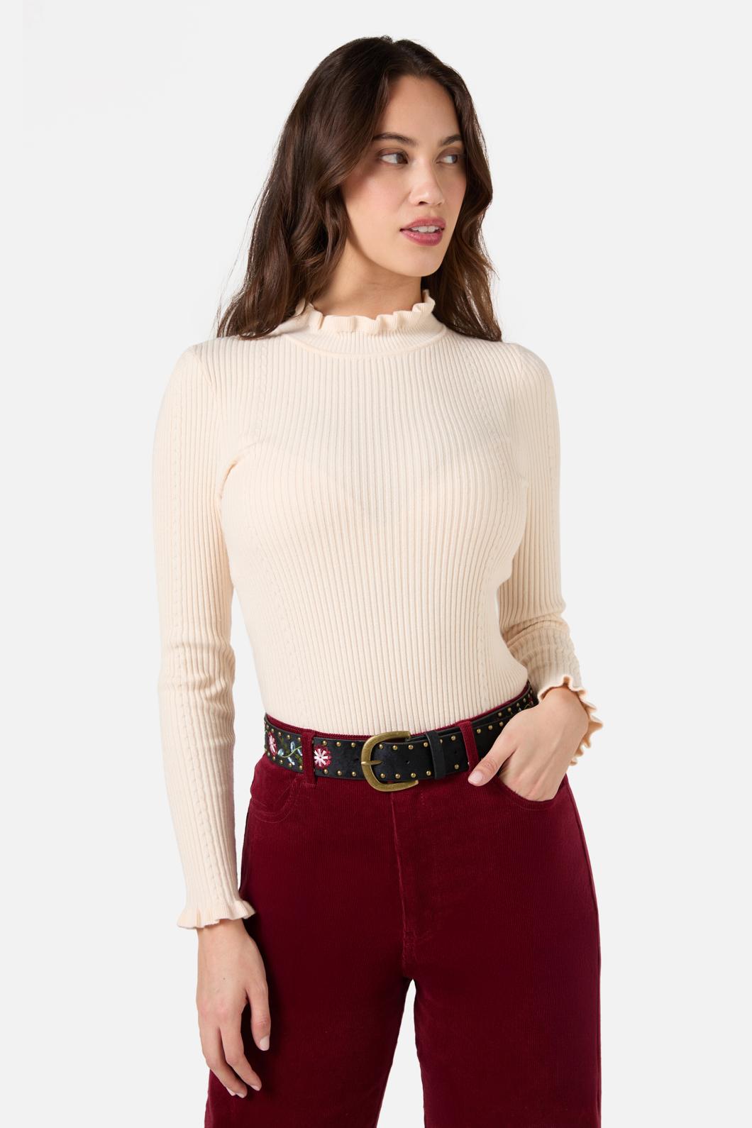 Princess Highway - Black Embroidered Velvet Belt - black