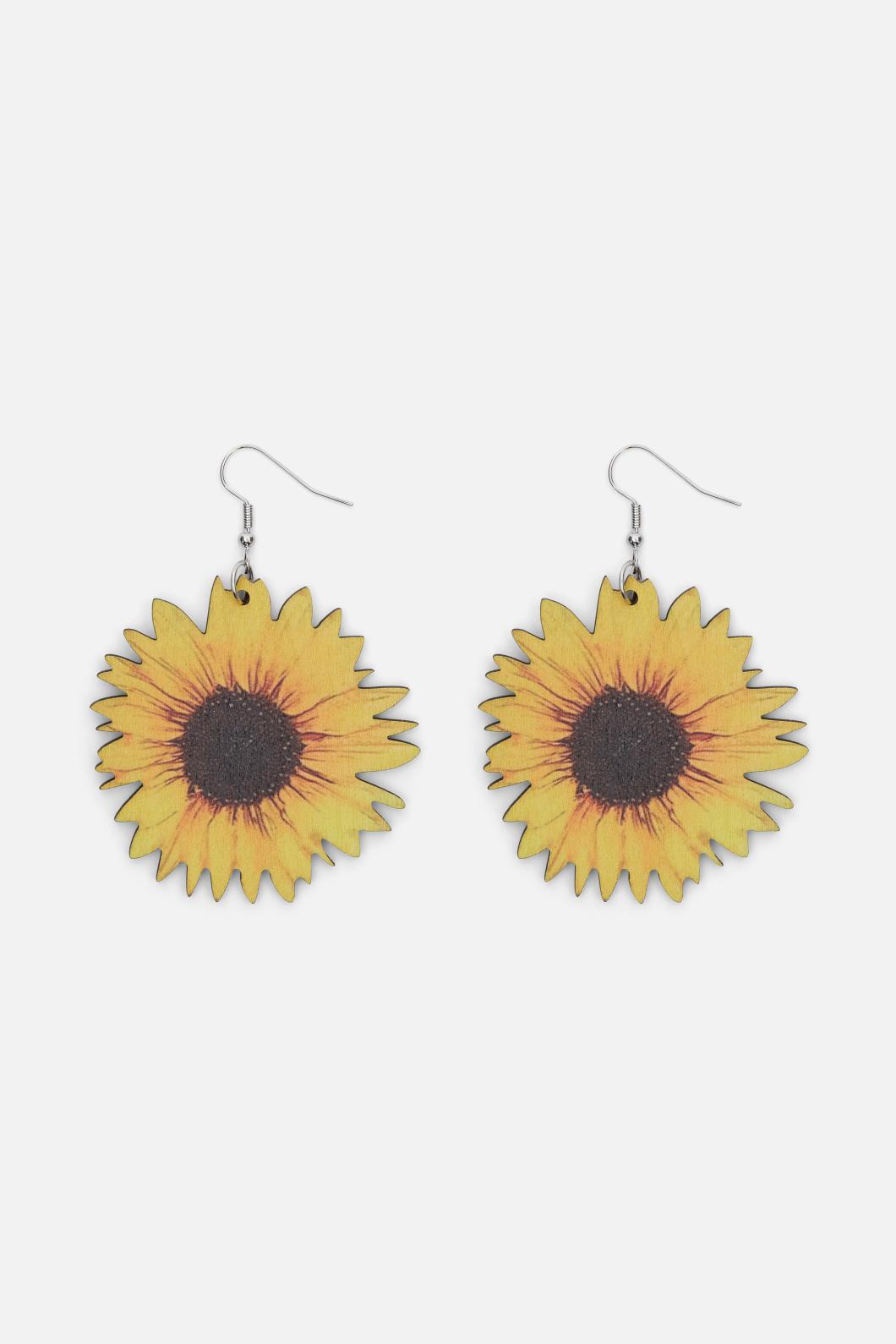 Princess Highway - Large Sunflower Earrings - yellow