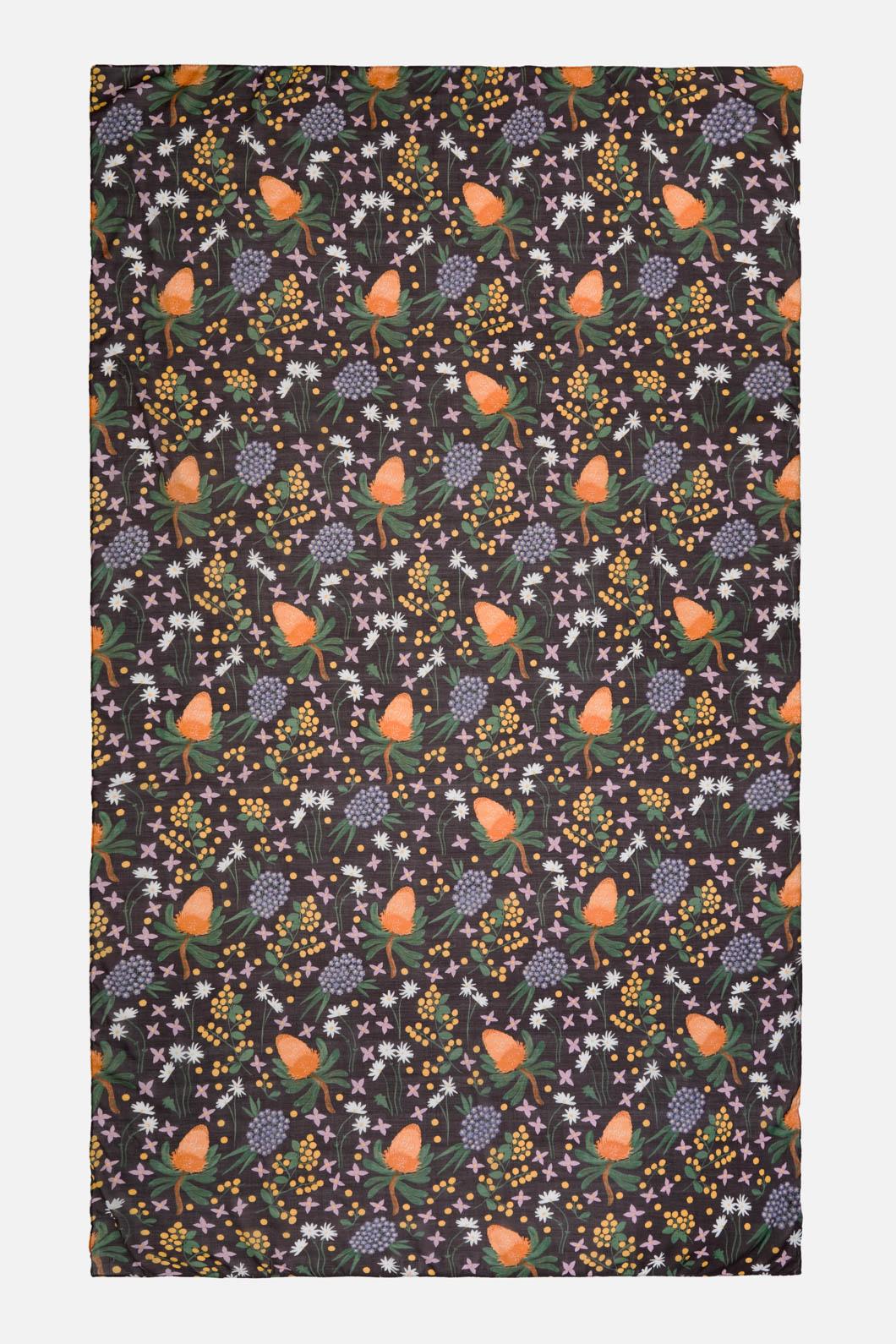 Princess Highway - Banksia Bouquet Scarf - chocolate