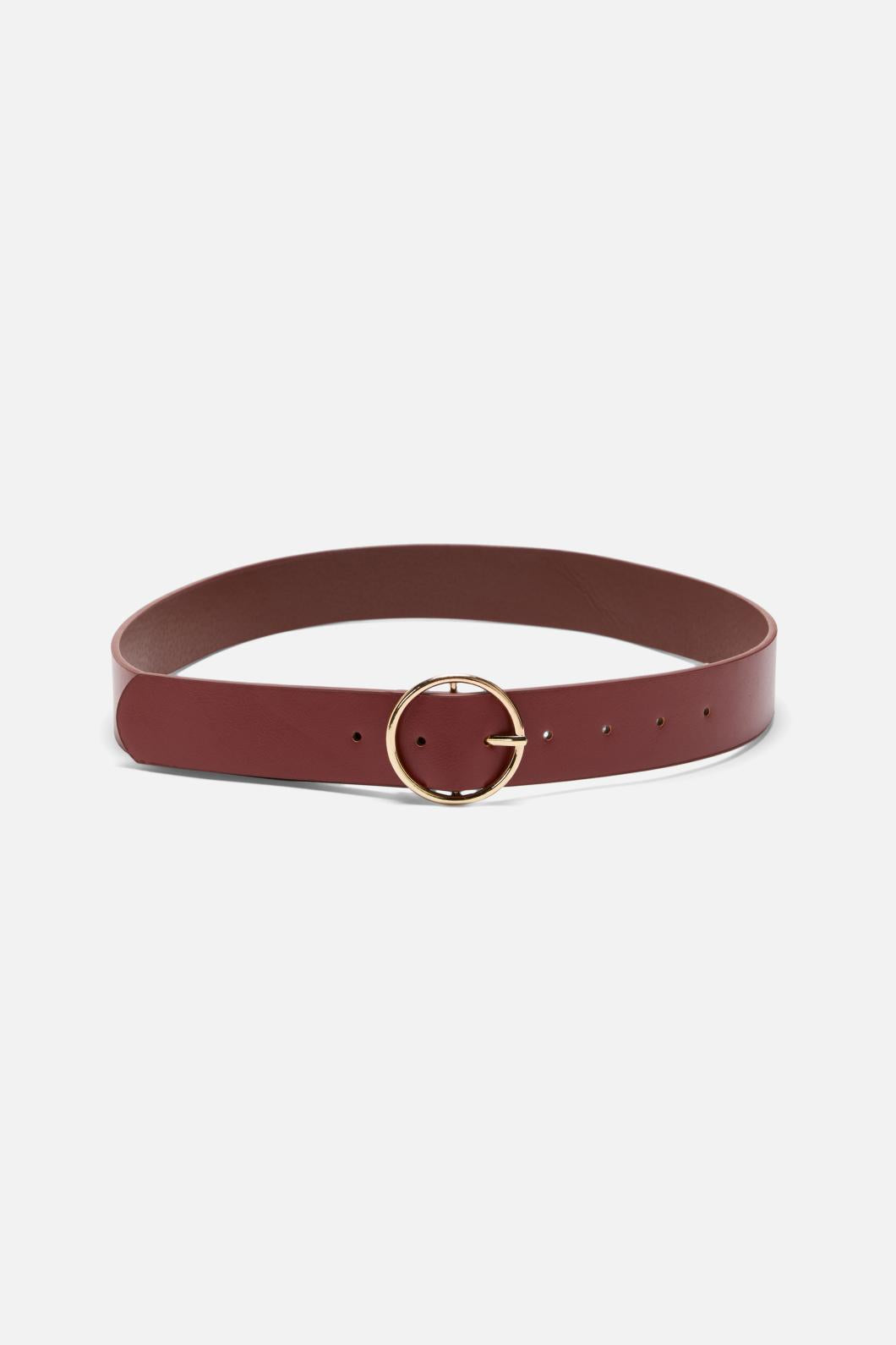 Princess Highway - Dark Red Circle Buckle Belt - dark-red
