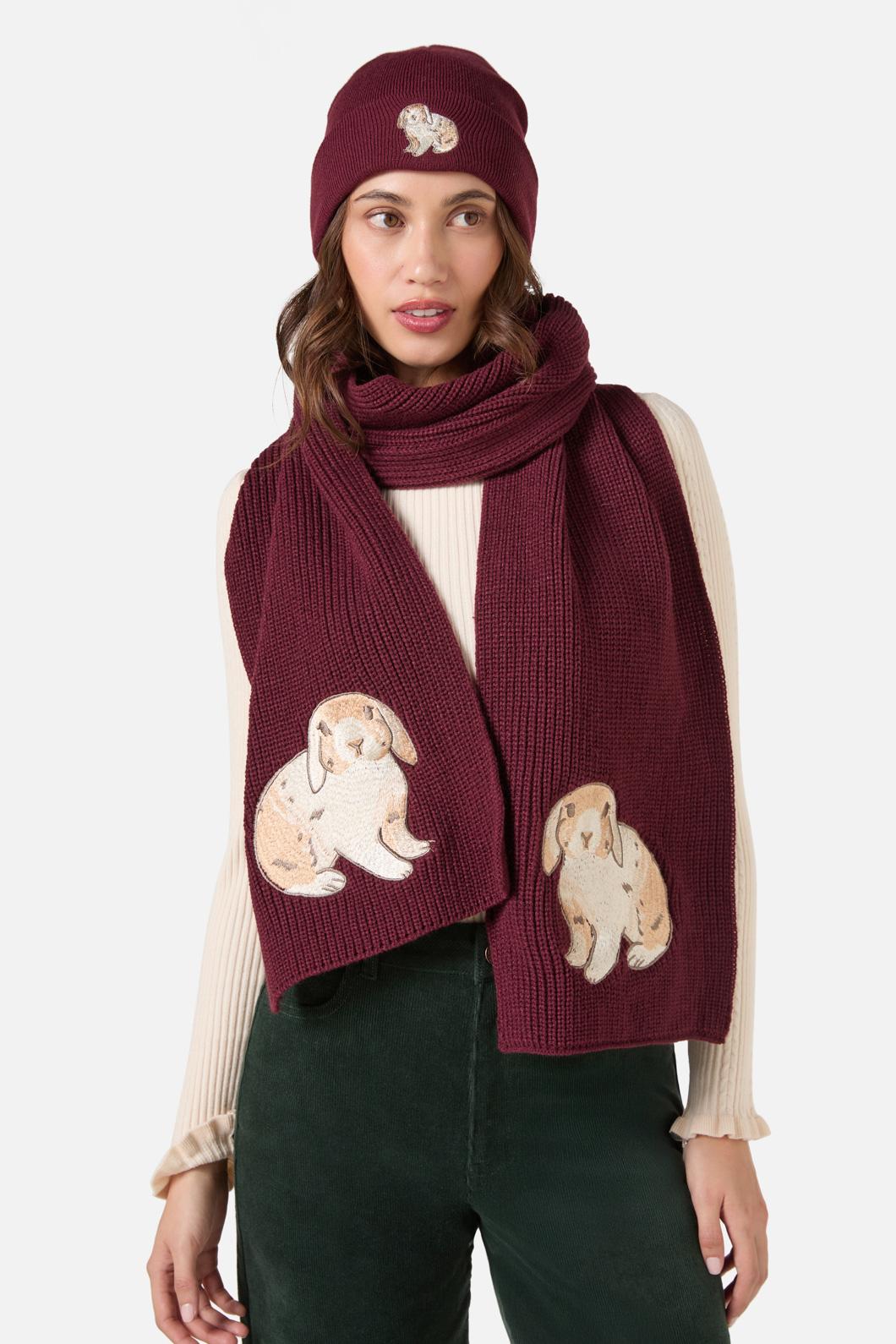 Princess Highway - Coco Rabbit Embroidered Beanie - burgundy