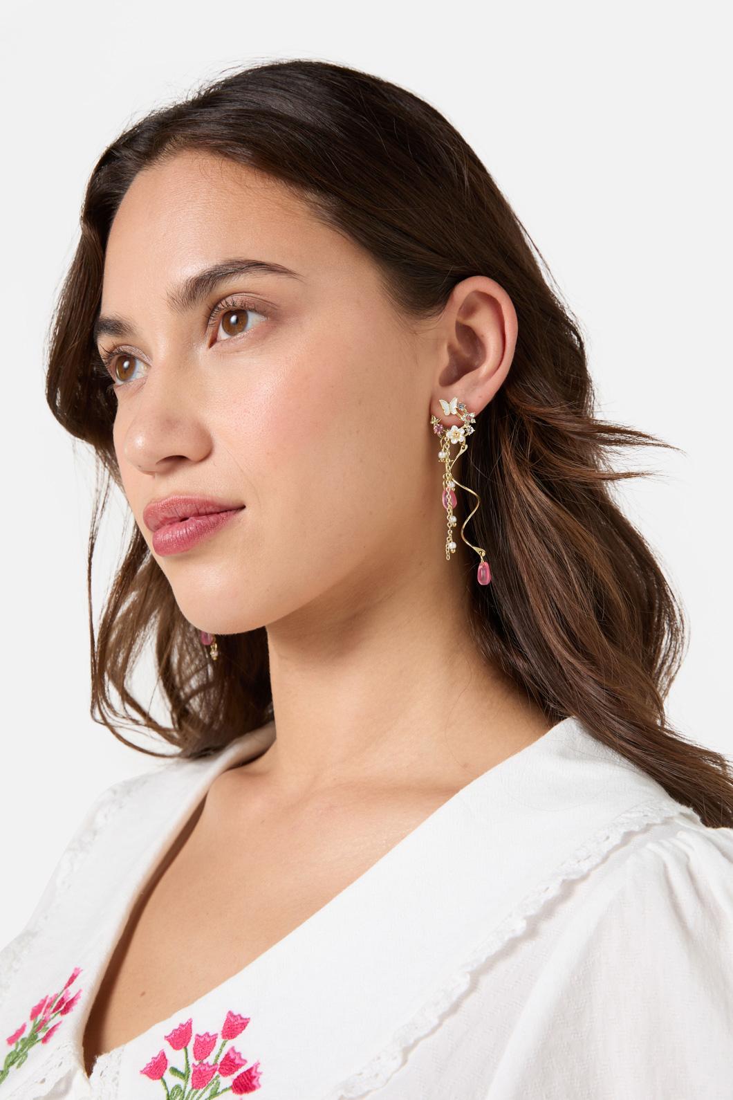 Princess Highway - Dainty Butterfly Earrings - pink