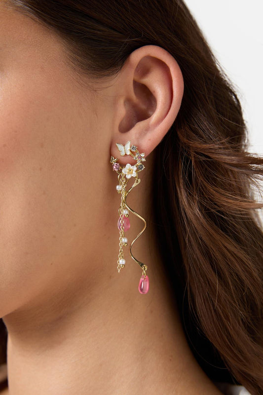 Princess Highway - Dainty Butterfly Earrings - pink
