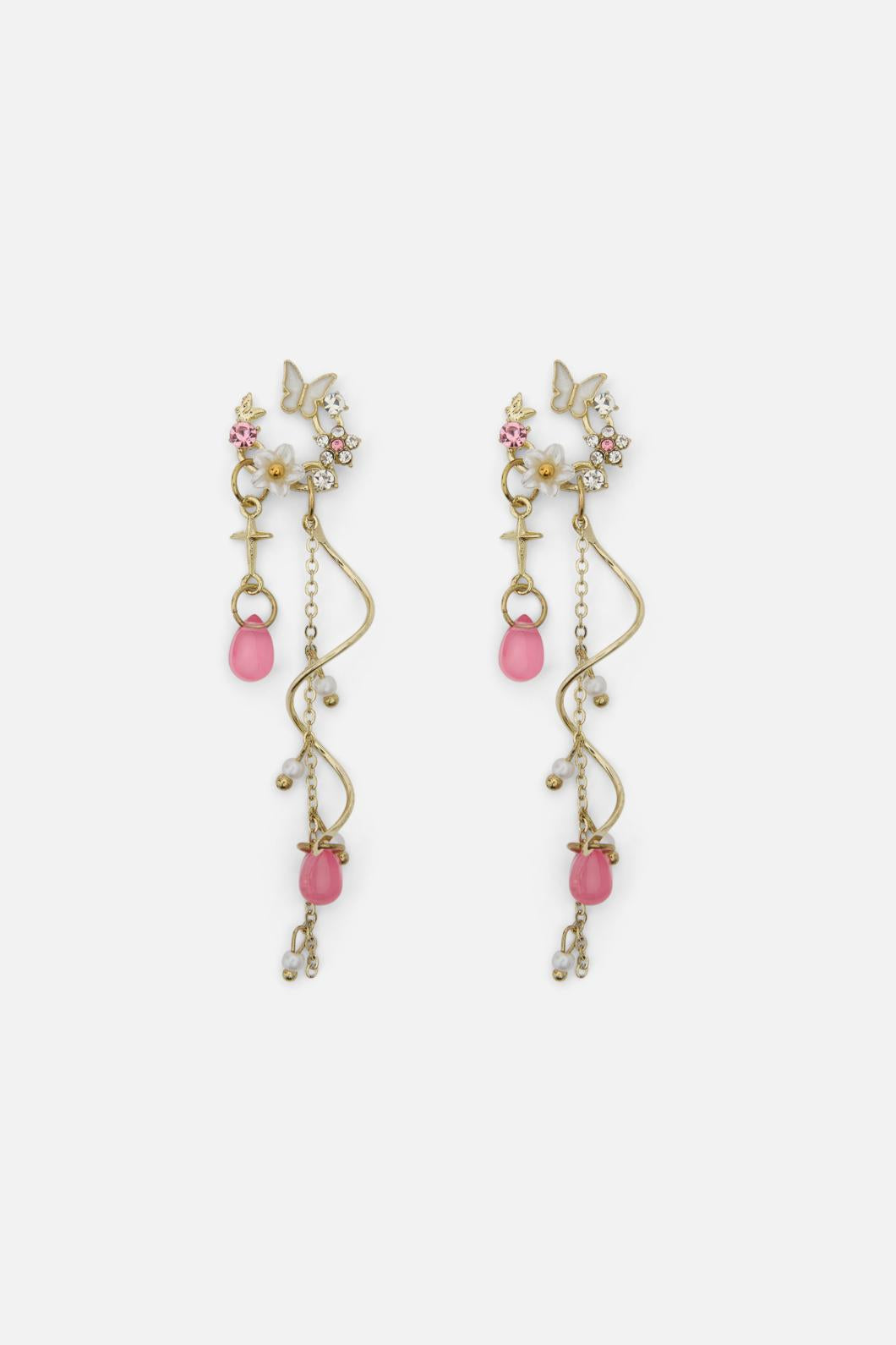 Princess Highway - Dainty Butterfly Earrings - pink