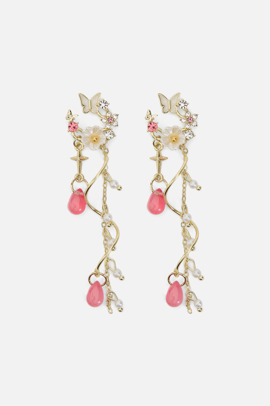 Princess Highway - Dainty Butterfly Earrings - pink