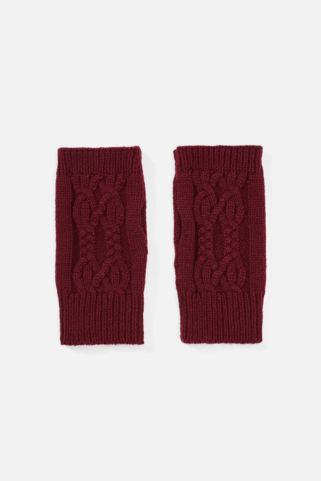 Princess Highway - Dark Red Fingerless Gloves - dark-red