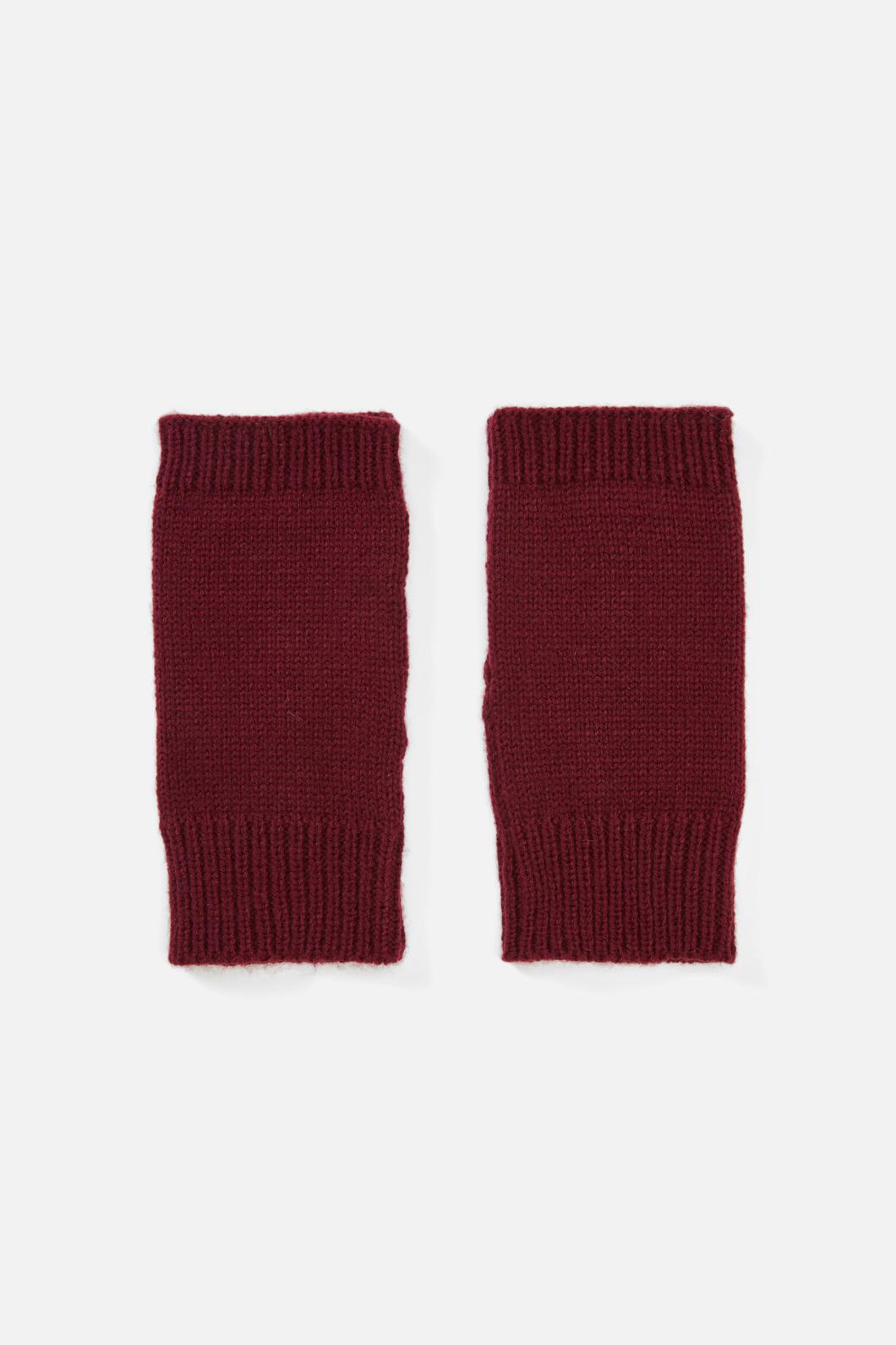 Princess Highway - Dark Red Fingerless Gloves - dark-red