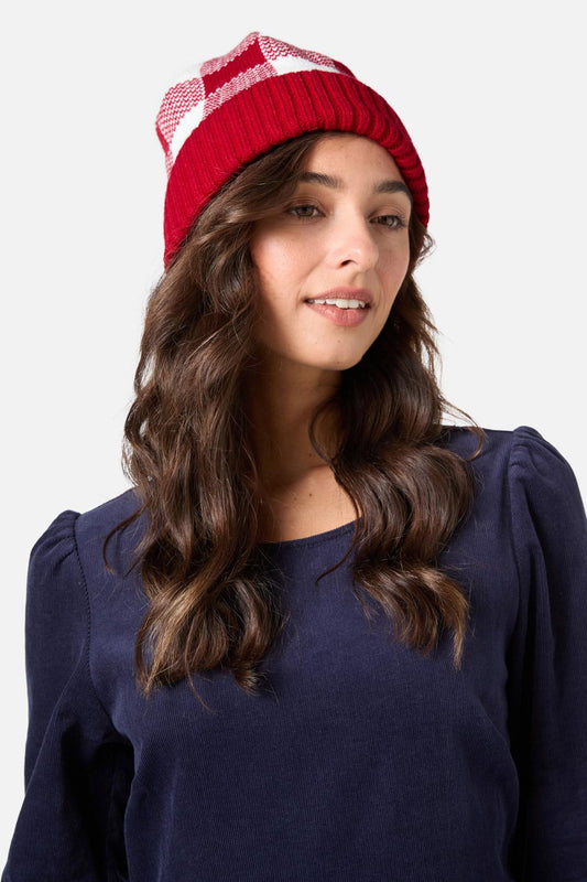Princess Highway - Classic Gingham Beanie - red