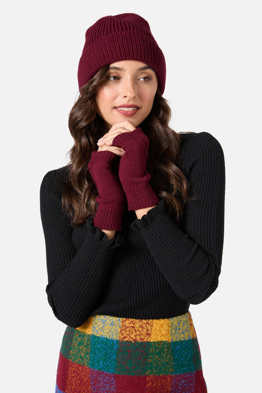 Princess Highway - Dark Red Rib Beanie - dark-red