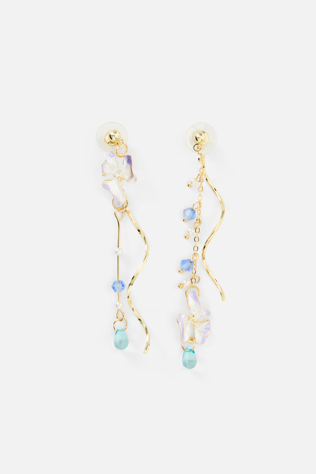 Princess Highway - Flower & Chain Earrings - gold