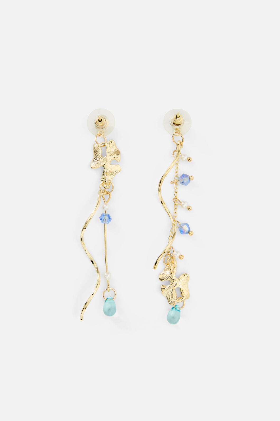 Princess Highway - Flower & Chain Earrings - gold