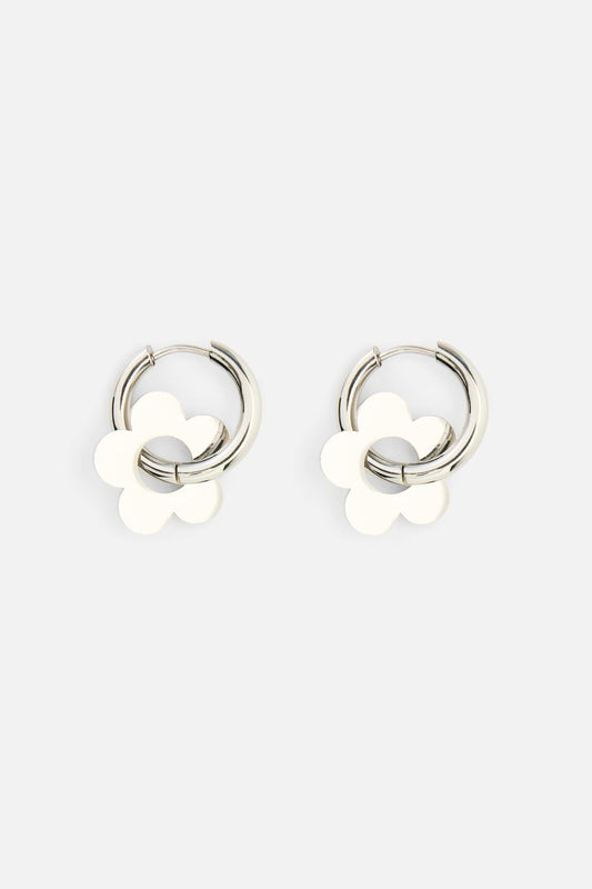 Princess Highway - Silver Flower Earrings - silver