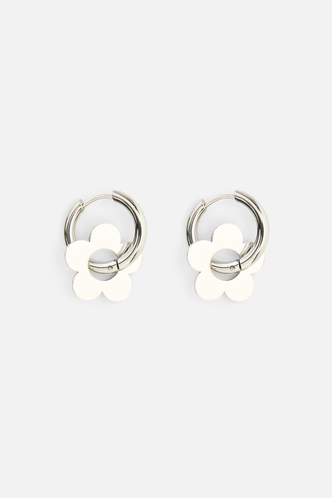 Princess Highway - Silver Flower Earrings - silver