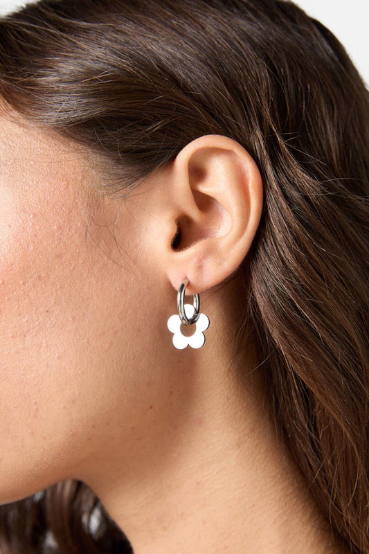 Princess Highway - Silver Flower Earrings - silver