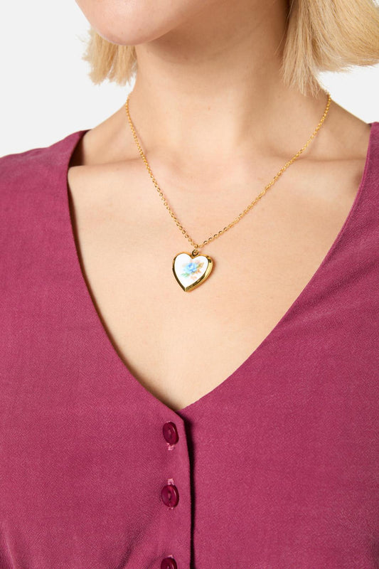 Princess Highway - Blue Flower Vintage Locket - blue