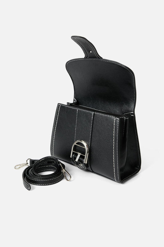 Princess Highway - Black Buckle Handbag - black
