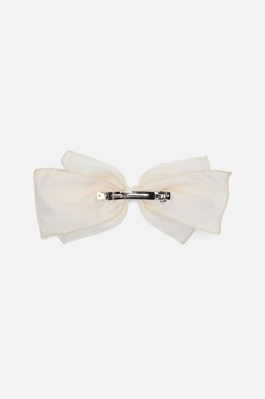 Princess Highway - Organza Texture Bow Clip - cream