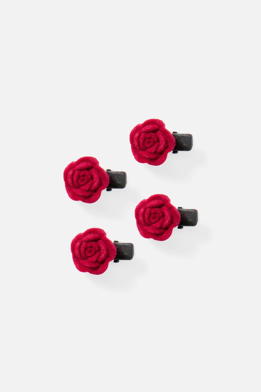 Princess Highway - Red Roses Hair Clip Set of 4 - red