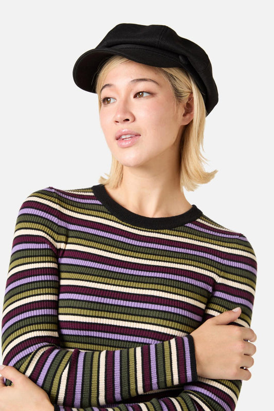 Princess Highway - Black Button Peak Hat - black