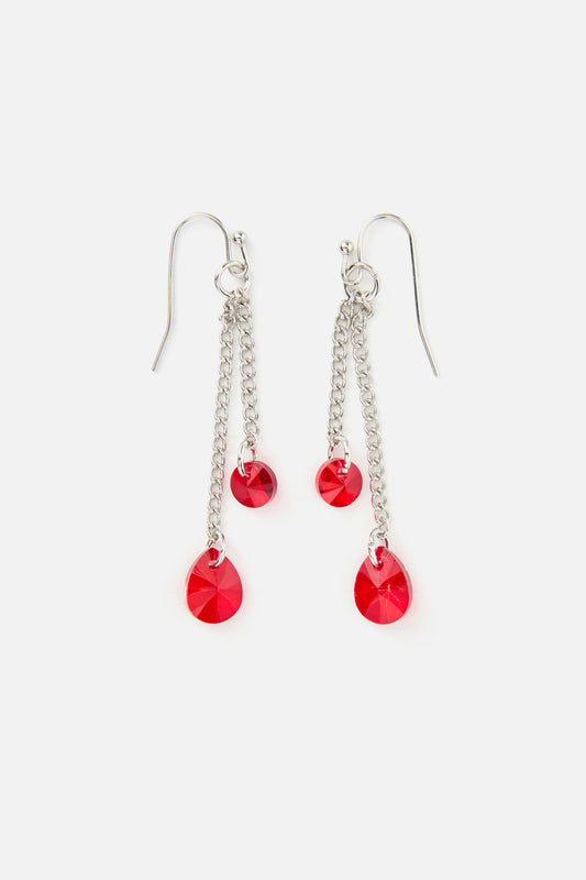 Princess Highway - Ruby Floral Drop Earrings - ruby