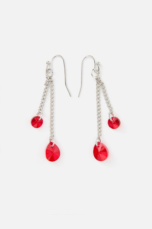 Princess Highway - Ruby Floral Drop Earrings - ruby