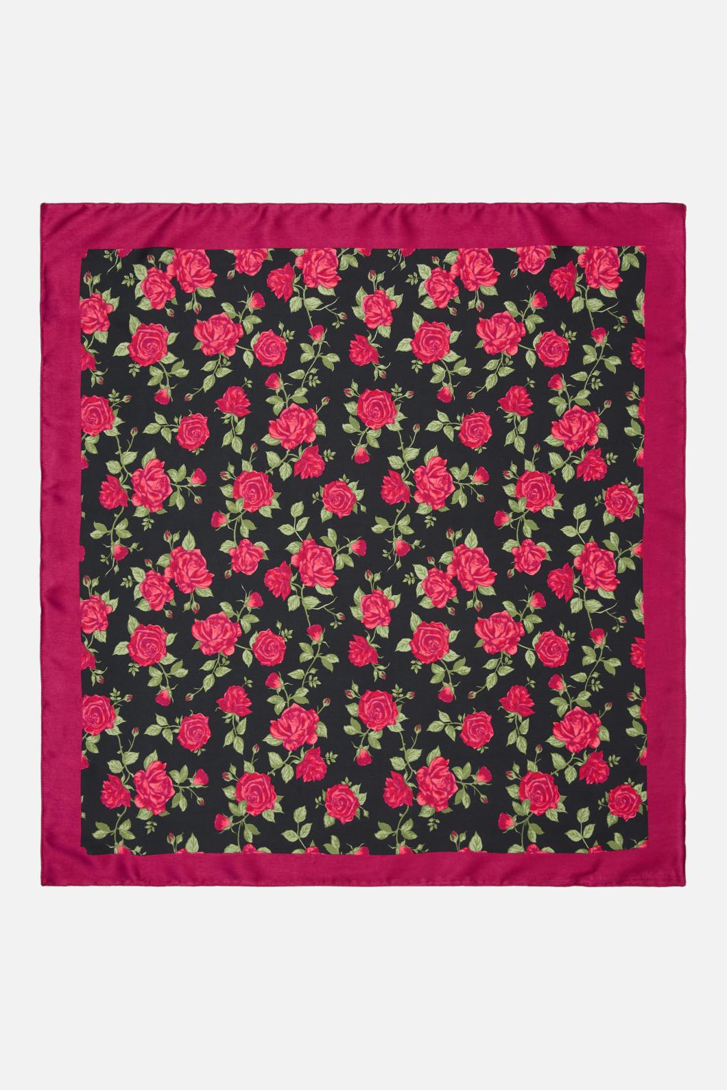 Princess Highway - Roses Satin Scarf - black