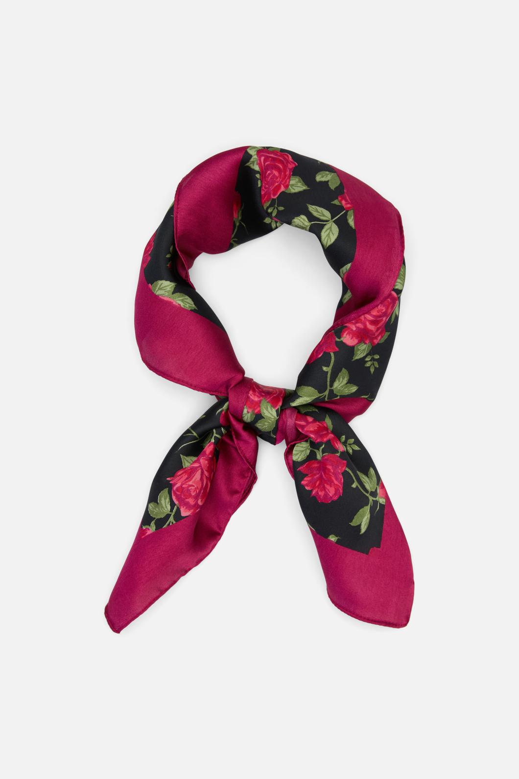Princess Highway - Roses Satin Scarf - black