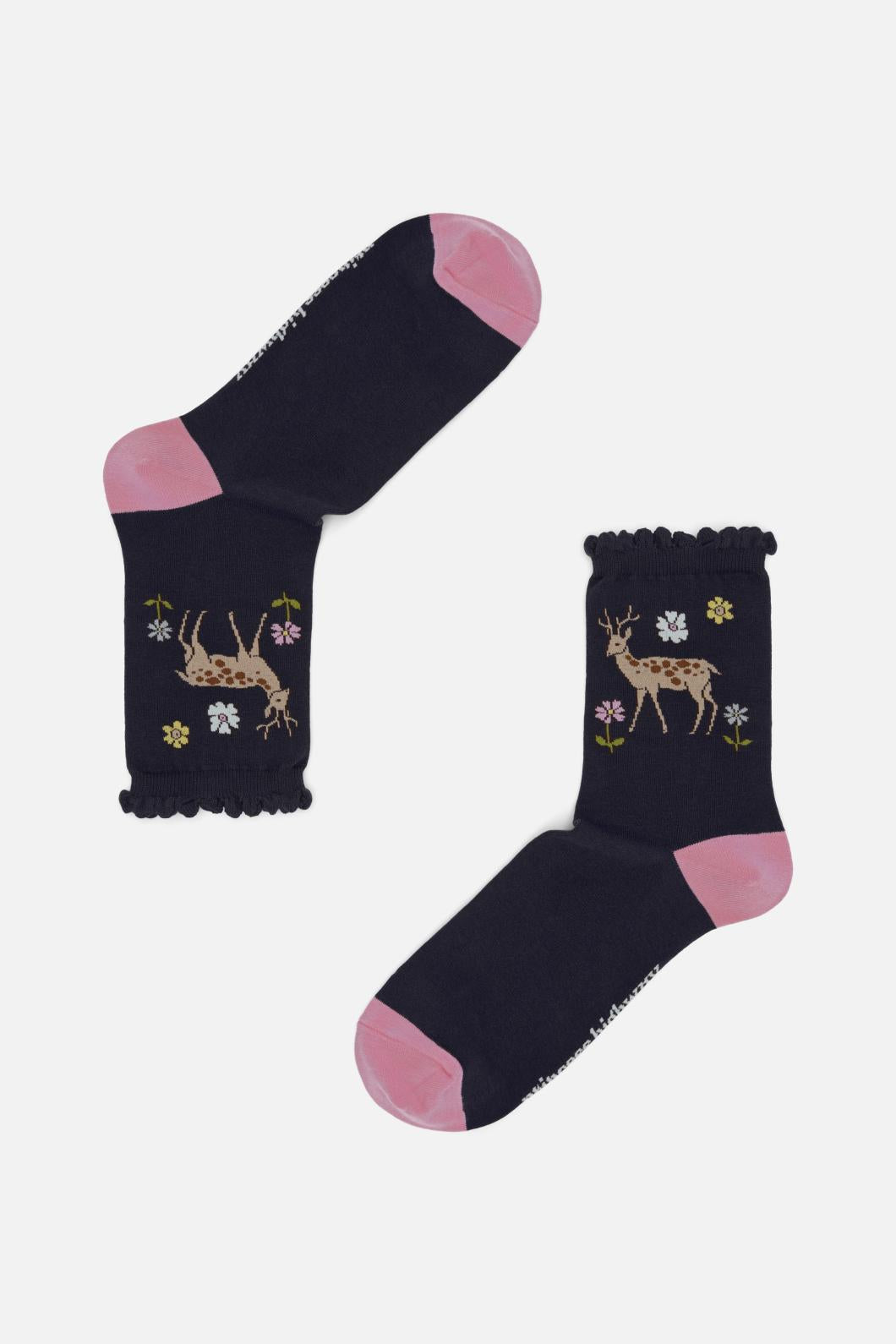 Princess Highway - Meadow Deer Socks - navy