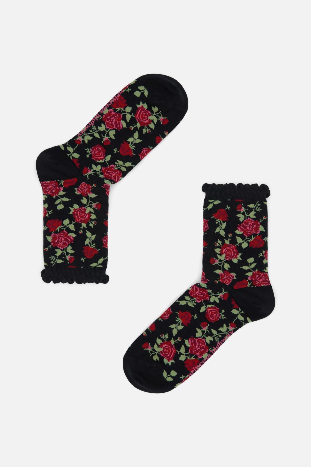 Princess Highway - Winter Roses Socks - black