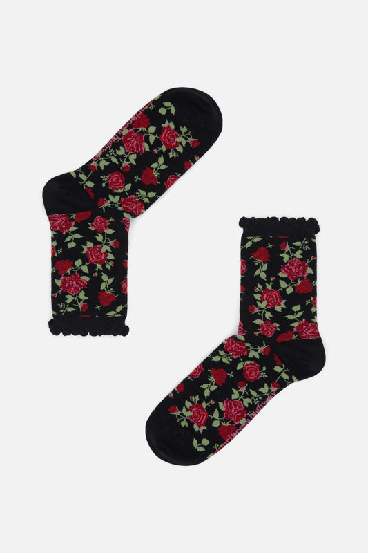 Princess Highway - Winter Roses Socks - black