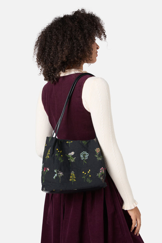 Princess Highway - Floral Embroidered Bag - indigo