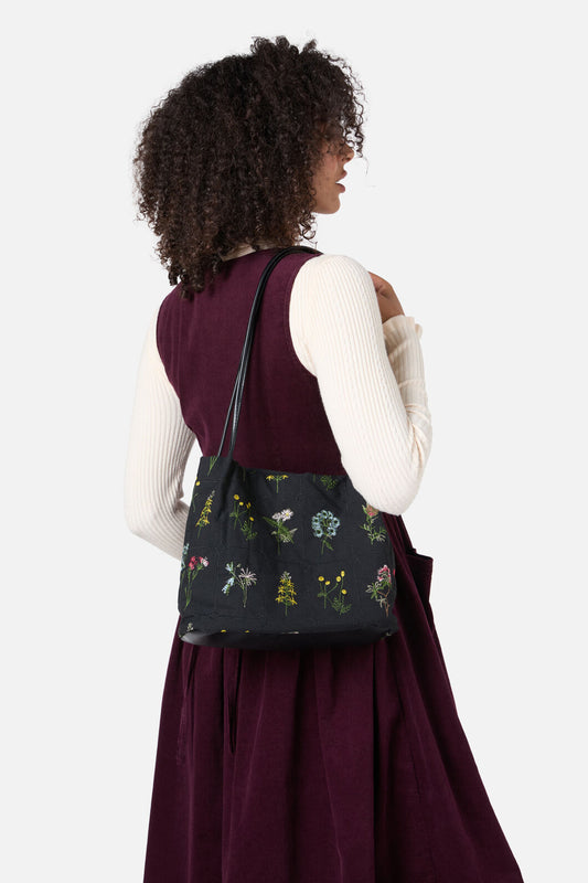 Princess Highway - Floral Embroidered Bag - indigo