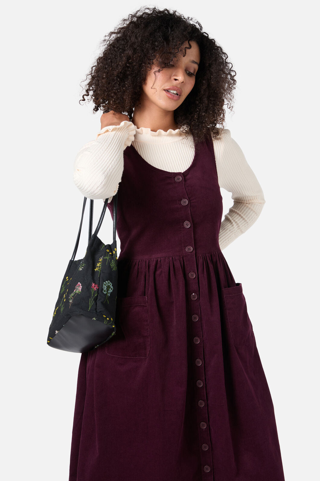 Princess Highway - Floral Embroidered Bag - indigo