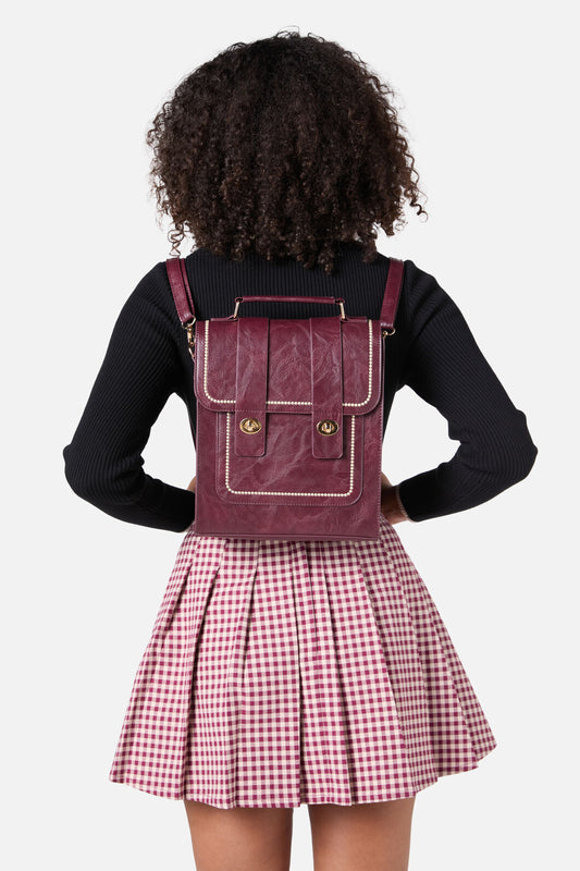 Princess Highway - Burgundy Two Way Satchel - burgundy