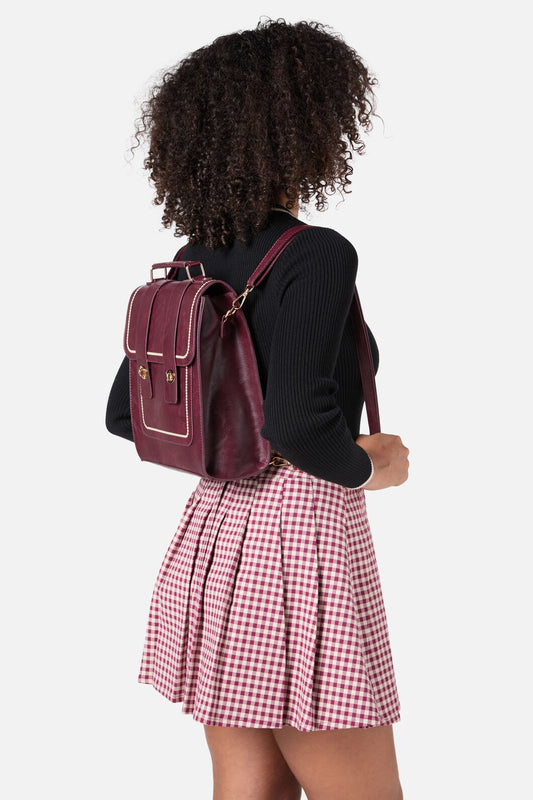 Princess Highway - Burgundy Two Way Satchel - burgundy