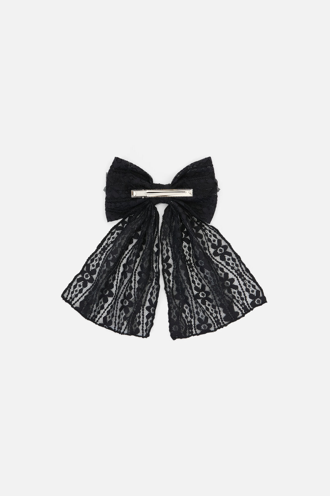 Princess Highway - Black Lacey Bow Clip - black