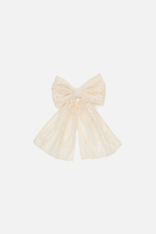 Princess Highway - Cream Lacey Bow Clip - cream