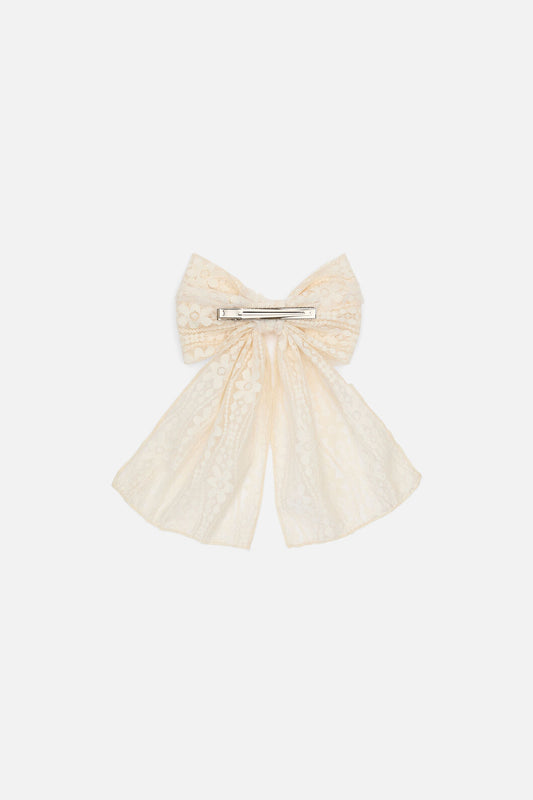 Princess Highway - Cream Lacey Bow Clip - cream