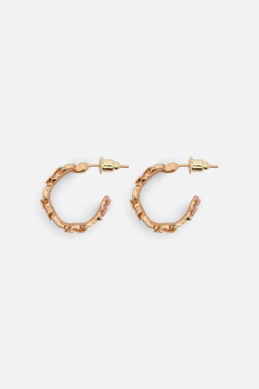 Princess Highway - Pretty Floral Hoop Earrings - multi